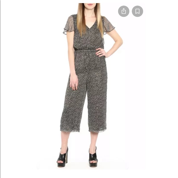 🌟 MICHAEL Michael Kors Leopard Print Jumpsuit 🌟 size Medium - Picture 1 of 4